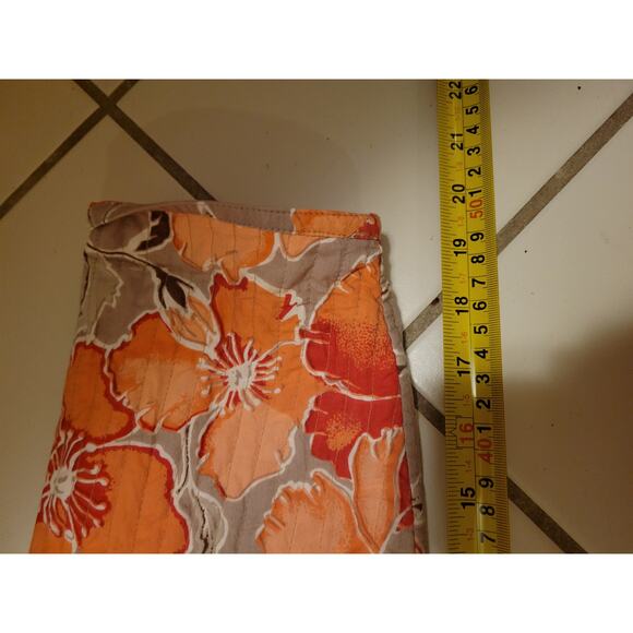 Daisy Print Quilted Cotton Reversible Jacket Topper Orange / Pink Womens Size XL - Picture 9 of 10